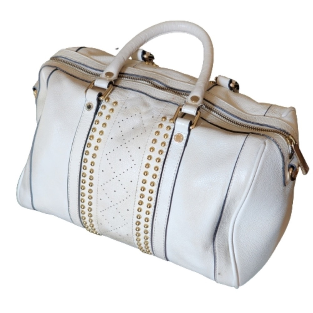 Danier White Leather Studded Handbag